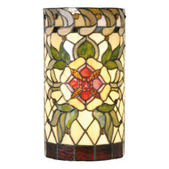 Clayre & Eef | Wandlamp Tiffany Groen, Rood 20x11x36 cm E14/max 2x40W | 5LL-9906