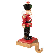 Clayre & Eef | Haak Kerstsok Notenkraker Rood, Zwart 10x12x24 cm | 6PR3792