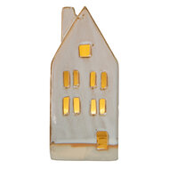 Clayre &amp; Eef   | Decoratie Huisje met LED Beige 7x6x15 cm | 6CE1505