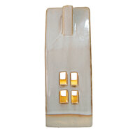 Clayre &amp; Eef   | Decoratie Huisje met LED Beige 7x6x15 cm | 6CE1505