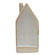 Clayre & Eef | Decoratie Huisje met LED Beige 5x5x12 cm | 6CE1506