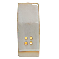 Clayre & Eef | Decoratie Huisje met LED Beige 5x5x12 cm | 6CE1506