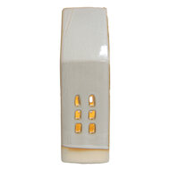 Clayre & Eef | Decoratie Huisje met LED Beige 8x5x18 cm | 6CE1504