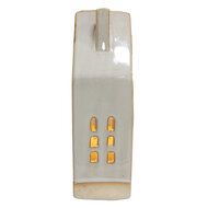 Clayre & Eef | Decoratie Huisje met LED Beige 8x5x18 cm | 6CE1504