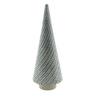Clayre & Eef | Kerstdecoratie Beeld Kerstboom Grijs ø 13x33 cm | 6CE1511