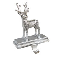 Clayre & Eef | Haak Kerstsok Rendier Zilverkleurig 15x9x21 cm | 6AL0071