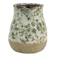Clayre & Eef | Decoratieve Schenkkan Groen, Wit 16x13x15 cm | 6CE1386M