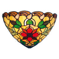 Clayre & Eef | Wandlamp Tiffany Geel Rood 30x15x20 cm E14/max 1x40W | 5LL-8841