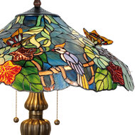 Clayre & Eef | Tiffany Tafellamp Blauw, Groen, Rood ø 52x65 cm E27/max 2x60W | 5LL-5582