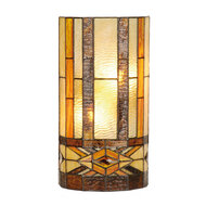 Clayre & Eef | Wandlamp Tiffany Beige, Bruin 20x11x36 cm E14/max 2x40W | 5LL-9286