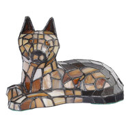Clayre & Eef | Tiffany Tafellamp Hond Bruin 25x13x17 cm E14/max 1x25W | 5LL-1215