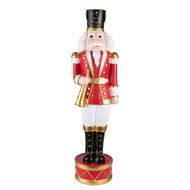 Clayre & Eef | Kerstdecoratie Beeld Notenkraker Rood, Wit 24x21x82 cm | 5MG0021