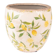 Clayre & Eef | Bloempot Binnen Geel, Beige ø 13x12 cm | 6CE1532S