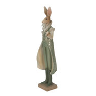 Clayre & Eef | Decoratie Beeld Konijn Groen, Bruin, Beige 11x8x33 cm | 6PR3591