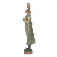 Clayre & Eef | Decoratie Beeld Konijn Groen, Bruin, Beige 11x8x33 cm | 6PR3591