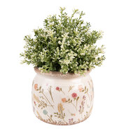 Clayre & Eef | Bloempot Binnen Roze, Beige ø 15x13 cm | 6CE1551M