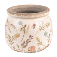 Clayre &amp; Eef   | Bloempot Binnen Roze, Beige &oslash; 12x9 cm | 6CE1551S