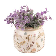Clayre &amp; Eef   | Bloempot Binnen Roze, Beige &oslash; 12x9 cm | 6CE1551S