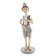 Clayre & Eef | Decoratie Beeld Pinokkio Grijs, Rood, Wit 11x9x30 cm | 6PR2418
