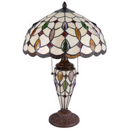 Clayre & Eef | Tiffany Tafellamp Beige, Bruin ø 40x60 cm E27/max 2x60W E14/max 1x15W | 5LL-5182