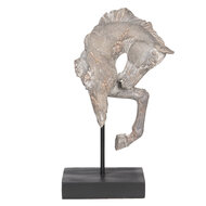 Clayre & Eef | Decoratie Beeld Paard Grijs 28x12x43 cm | 6PR2652