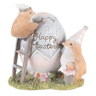 Clayre & Eef | Decoratie beeld Kuikens Grijs Bruin 12x9x12 cm | 6PR3824