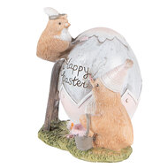 Clayre & Eef | Decoratie beeld Kuikens Grijs Bruin 12x9x12 cm | 6PR3824