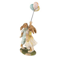 Clayre & Eef | Decoratie beeld Konijnen Groen Bruin 10x6x22 cm | 6PR3853