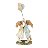Clayre & Eef | Decoratie beeld Konijnen Groen Bruin 10x6x22 cm | 6PR3853