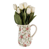 Clayre & Eef | Decoratieve Schenkkan Roze, Beige 16x11x18 cm | 6CE1563M