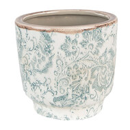 Clayre & Eef | Bloempot Binnen Groen, Beige ø 15x14 cm | 6CE1574S