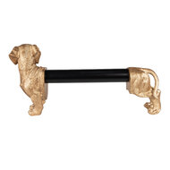 Clayre & Eef | Keukenrolhouder Hond Goudkleurig, Zwart 46x15x21 cm | 6PR3637