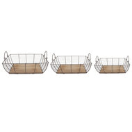 Clayre & Eef | Opbergmand Grijs 35x25x11 / 31x21x9 / 27x17x6 cm | 6Y5250