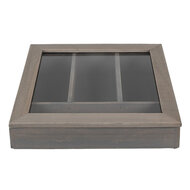 Clayre & Eef | Bestekbak Grijs 30x30x8 cm | 6H1583G