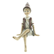 Clayre & Eef | Decoratie Beeld Pinokkio Beige, Rood, Wit 13x12x23 cm | 6PR2419