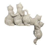 Clayre & Eef | Decoratie Beeld Katten Grijs 47x13x51 cm | 6PR2901