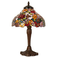 Clayre & Eef | Tiffany Tafellamp Bruin, Rood, Groen, Wit ø 26x40 cm E14/max 1x40W | 5LL-1130