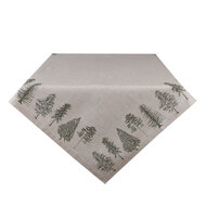 Clayre & Eef | Vierkant Tafelkleed Beige, Groen 100x100 cm | NPT01