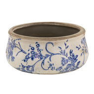 Clayre & Eef | Bloempot Binnen Blauw, Wit ø 21x8 cm | 6CE1397L