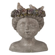 Clayre & Eef | Bloempot Binnen Grijs 22x20x26 cm | 6PR3896