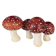 Clayre & Eef | Kandelaar Paddenstoelen Rood, Wit 30x17x17 cm | 6PR3899