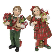 Clayre &amp; Eef   | Decoratie Kinderen Rood, Groen 7x6x13 / 7x5x13 cm (2) | 6PR3920