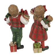Clayre &amp; Eef   | Decoratie Kinderen Rood, Groen 7x6x13 / 7x5x13 cm (2) | 6PR3920
