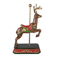 Clayre & Eef | Decoratie Beeld Hert Bruin, Groen 35x18x56 cm | 6PR3922