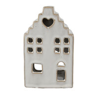 Clayre &amp; Eef   | Theelichthouder Kerst Huisje Beige 9x7x14 cm | 6CE1588M