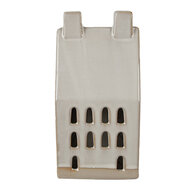 Clayre & Eef | Decoratie Huisje met LED Beige 8x6x15 cm | 6CE1591M