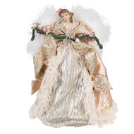 Clayre & Eef | Decoratie Beeld Engel Roze 25x20x40 cm | 65263
