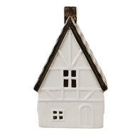 Clayre & Eef | Decoratie Huisje met LED Beige, Goudkleurig 10x8x16 cm | 6CE1597L