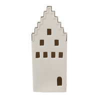 Clayre & Eef | Decoratie Huisje met LED Beige, Goudkleurig 8x8x20 cm | 6CE1598L