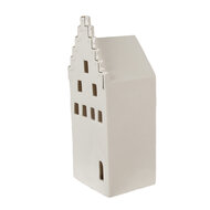 Clayre & Eef | Decoratie Huisje met LED Beige, Goudkleurig 8x8x20 cm | 6CE1598L